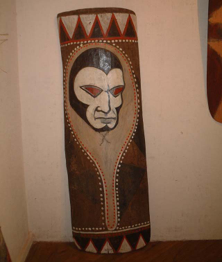Illustration for article titled Why Does This Comic Book Hero Appear On So Many New Guinea War Shields?